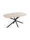 Rodden Outdoor Dinner Free Standing Table with Ceramic Surface and Metal Frame Black 132x72x72cm
