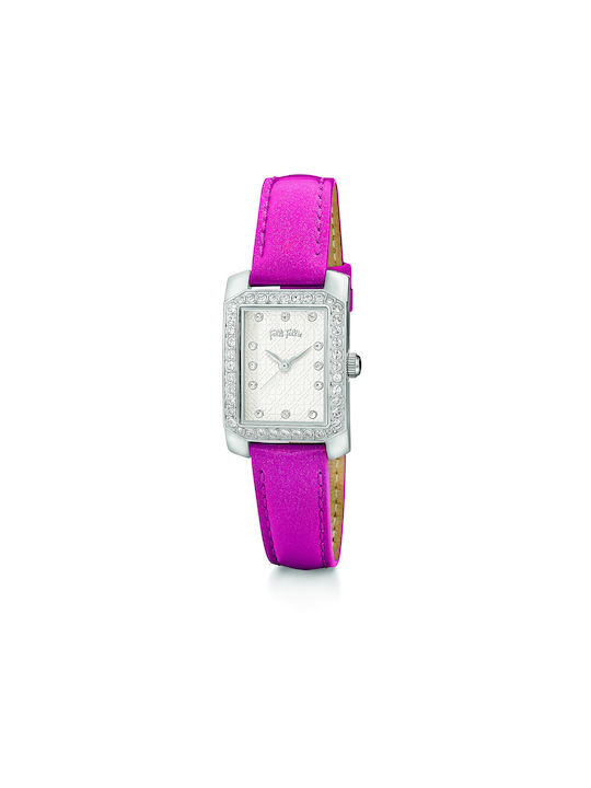 Folli Follie Watch with Fuchsia Leather Strap