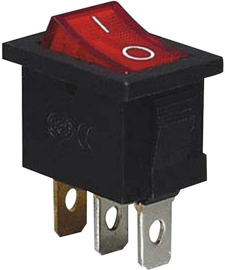 Tracon Electric Διακόπτης Rocker Κόκκινο 1τμχ
