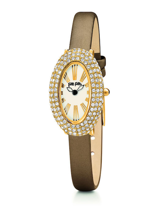 Folli Follie Women's Watch with Gold Leather Strap