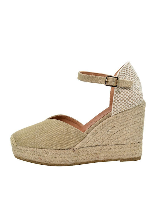 Kanna Platforme Dama în Stil Espadrile Sand