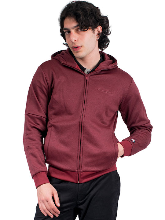 Champion Full Jachetă cu fermoar pentru bărbați cu glugă Burgundy