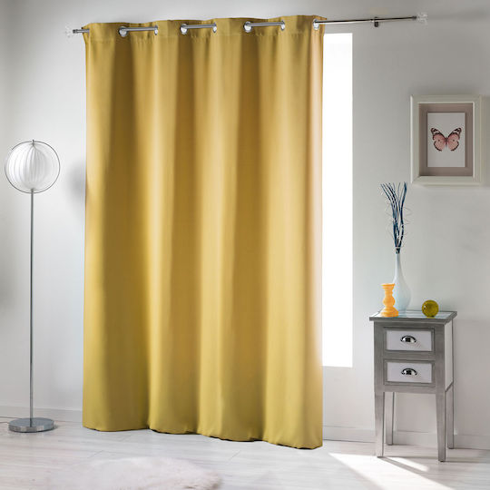 Blackout Curtain with Grommets L-c Occult Yellow 135x280cm