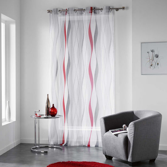 Curtain with Grommet L-c Ondulys White 1624733 140x240cm
