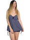 Tankini Swimsuit With Light Padding Blue