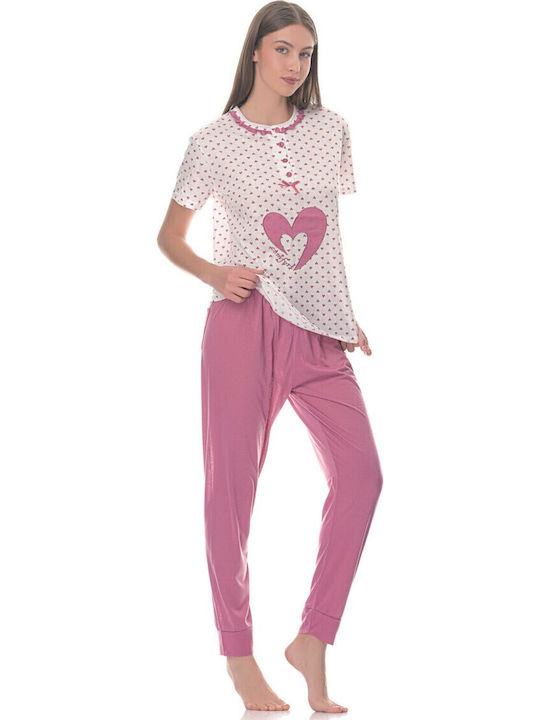 Cool Sommer Damen Pyjama-Set Pink