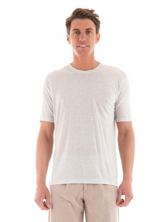 Paul Miranda T-shirt Bărbătesc cu Mânecă Scurtă Gri deschis Melange Melange