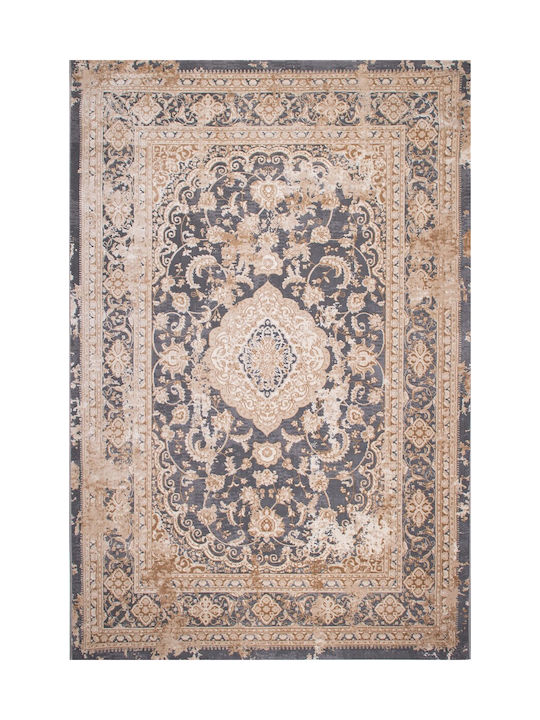 Klonaras Velvet 2222 Rug Round Grey Beige