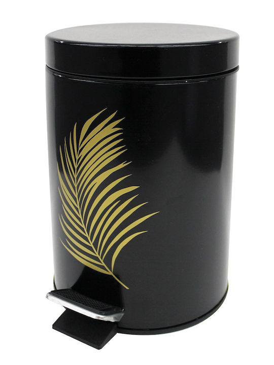 Waste Metallic Bathroom Basket 3lt Black