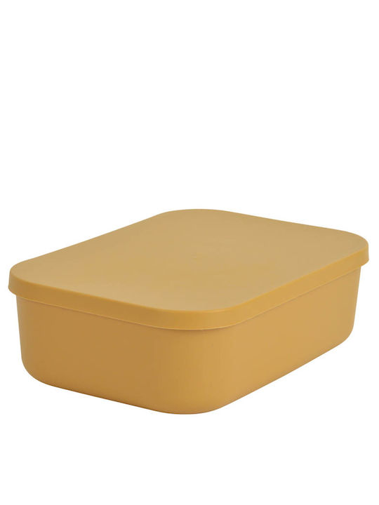 Plastic Storage Box with Lid Yellow 25x17.5x7.6cm 1pcs