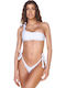 Set Bikini Με Έναν Ώμο Ριγέ Γκρι