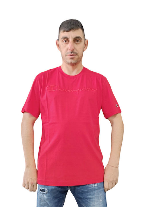 Champion Crewneck Ανδρικό Αθλητικό T-shirt Κοντομάνικο Red