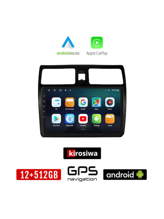 Kirosiwa Car-Audiosystem für Suzuki Swift 2005-2011 (Bluetooth/USB/WiFi/GPS/Apple-Carplay/Android-Auto) mit Touchscreen 10"