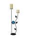 Candle Holder Metal in Black Color 22x54x12cm 1pcs