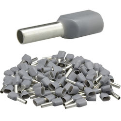 Insulated Double Socket 2x4.0/12 Grey 100 pcs