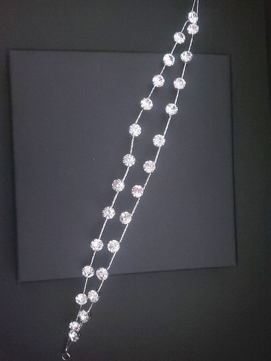 Bridal Headpiece Double Row Rhinestones 10 Mm 29 Cm
