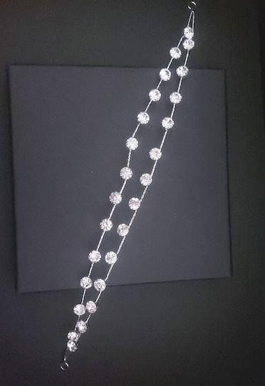 Bridal Headpiece Double Row Rhinestones 10 Mm 29 Cm
