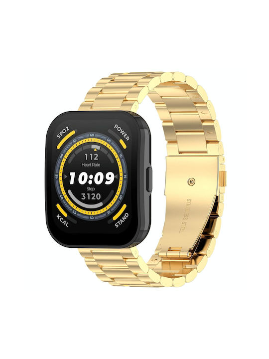Amazfit Bip 5 Three Strains Stainless Steel Watch Band Gold Amazfit Bip 5 Three Strains Stainless Steel Watch Band Gold