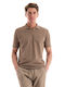 Dstrezzed Men's Short Sleeve Blouse Polo Dark Beige