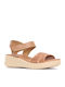 Women's Leather Platform Shoes Brown