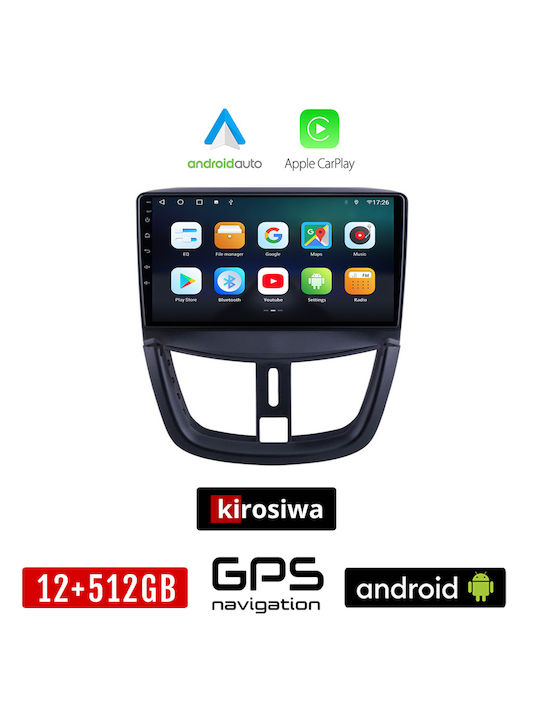 Kirosiwa Car Audio System for Peugeot 207 2007+ (Bluetooth/USB/AUX/WiFi/GPS/Apple-Carplay/Android-Auto) with Touch Screen 9"