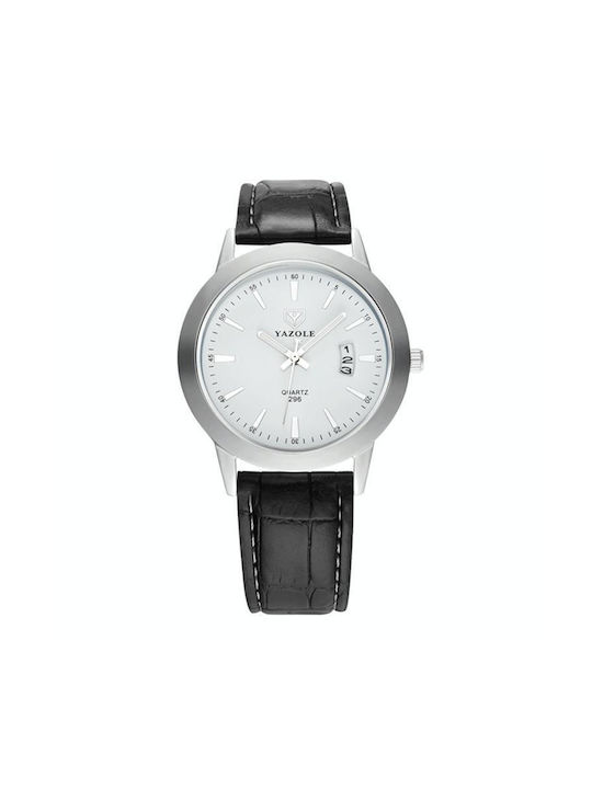 Yazole 296 Calendar Waterproof Luminous Quartz Watch White black Skroutz.gr