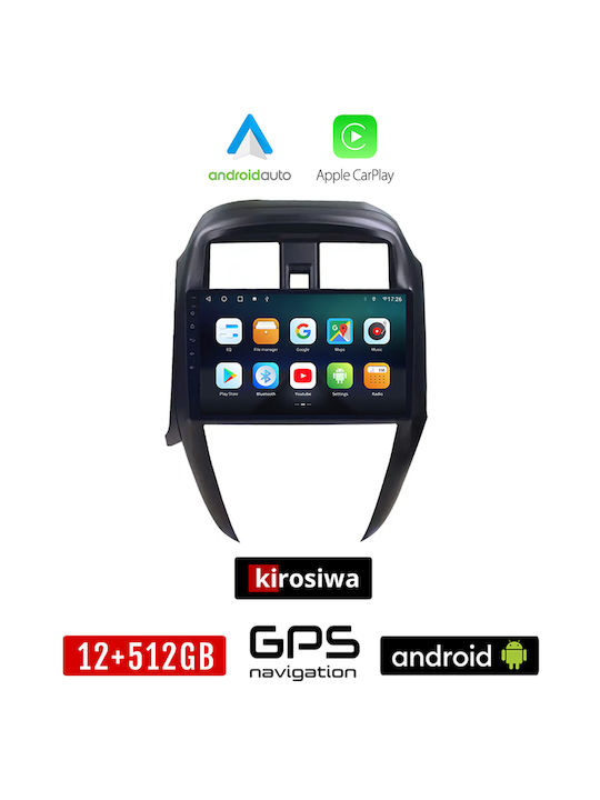 Kirosiwa Car Audio System for Nissan Sunny / Almera 2015-2016 (Bluetooth/USB/AUX/WiFi/GPS/Apple-Carplay/Android-Auto) with Touch Screen 10"