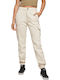 Women's High-waisted Fabric Cargo Trousers White Sand