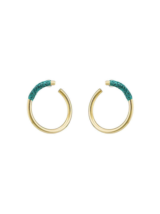 Loisir Earrings Hoops Gold Plated with Stones