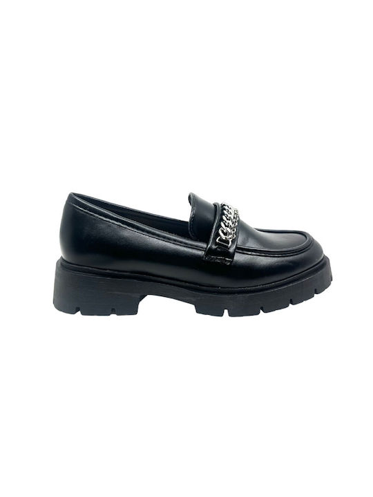 Queen Accessories Γυναικεία Loafers σε Μαύρο Χρώμα