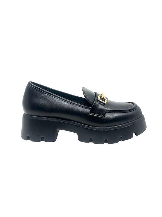 Queen Accessories Γυναικεία Loafers σε Μαύρο Χρώμα