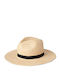 Ralph Lauren Frauen Stoff Hut Fedora Beige