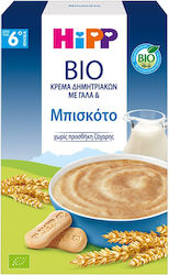 Hipp Cremă alimentară pentru bebeluși Bio cereale cu lapte cu Gust de Biscuit pentru 6+ Luni 250gr