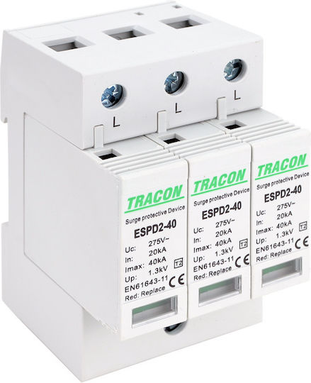 Tracon Electric Panou de protecție împotriva fulgerelor Tipul T2 Tripol