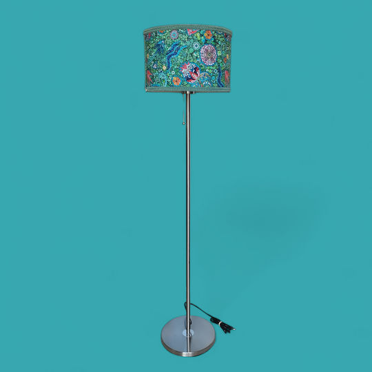 Oxygen Blue Vitr Floor Lamp H155xW1.55cm. with Socket for Bulb E27 Green