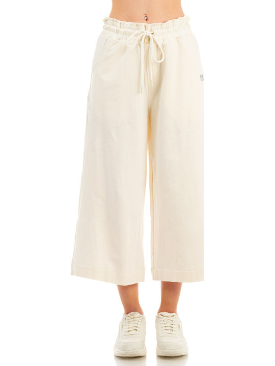 Be:Nation Women's Fabric Palazzo Pants Ecru