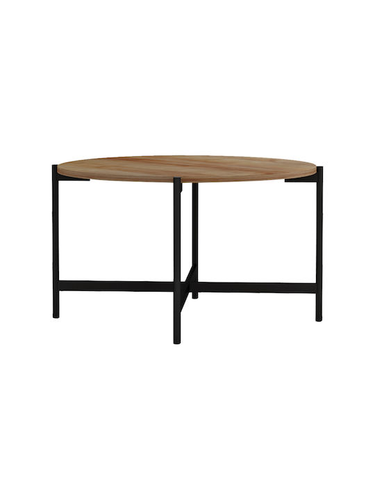 Round Coffee Table Aisle Natural-Black L80xW80x...