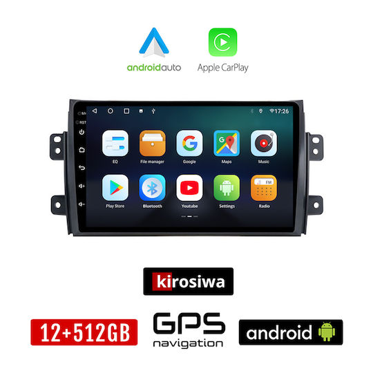 Kirosiwa Car Audio System for Fiat Sedici 2005+ (Bluetooth/USB/AUX/WiFi/GPS/Apple-Carplay/Android-Auto) with Touch Screen 9"