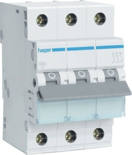 Hager Ρελέ Ράγας Ισχύος 4A Τριπολικό με Τάση 400V