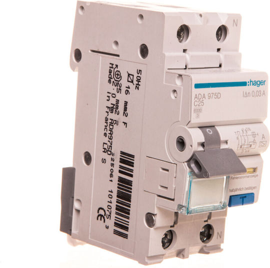 Hager Phase 2-Pole Earth Leakage Relay 25A 230V