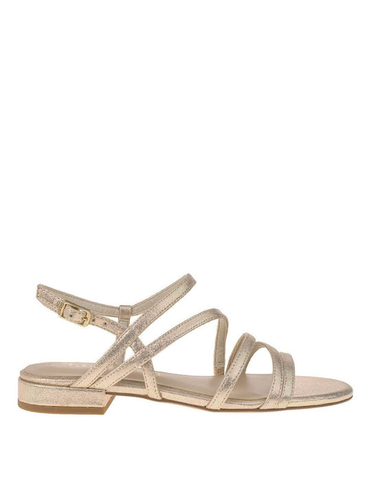 Tamaris Damen Flache Sandalen in Gold Farbe