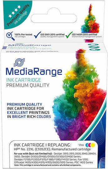 MediaRange Compatible Inkjet Printer Ink HP 22XL C9352CE 18ml Multiple (Color) 1pcs