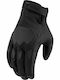 Icon Damen Motorradhandschuhe Schwarz
