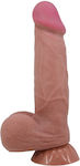 Pretty Love Sliding Skin Series Realistic Dildo Sliding Brown Skin Suction Cup 20.6 Cm