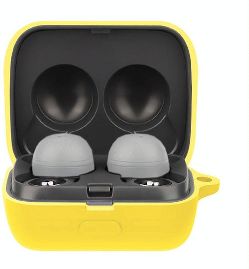 Solid Color Earphone Protective Case with Hook for Sony LinkBuds Wf-l900 Yellow