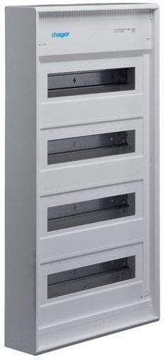 Hager Hager Electrical Fuse Box Wall Mounted with Fuses 4 Rows 12 Elements