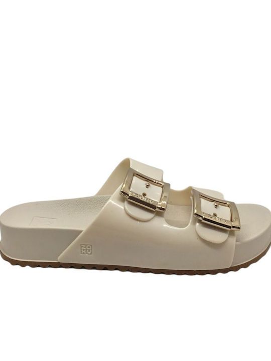 Women's Flat Sandals Anatomic in Beige Color