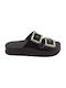 Flache Sandalen für Damen Anatomisch in Schwarz Farbe