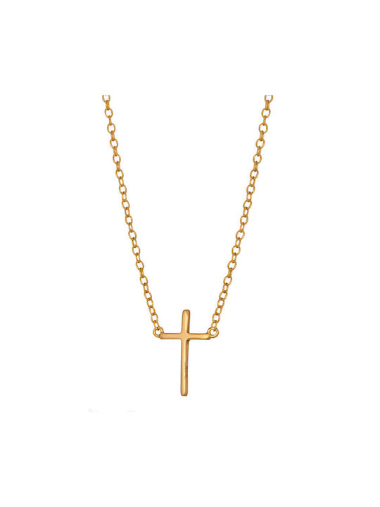 Silver Gold-Plated Cross Necklace