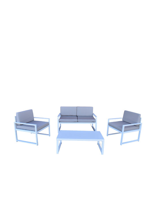 Outdoor Living Room Set with Pillows Milano Gray 4pcs